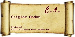 Czigler Andos névjegykártya